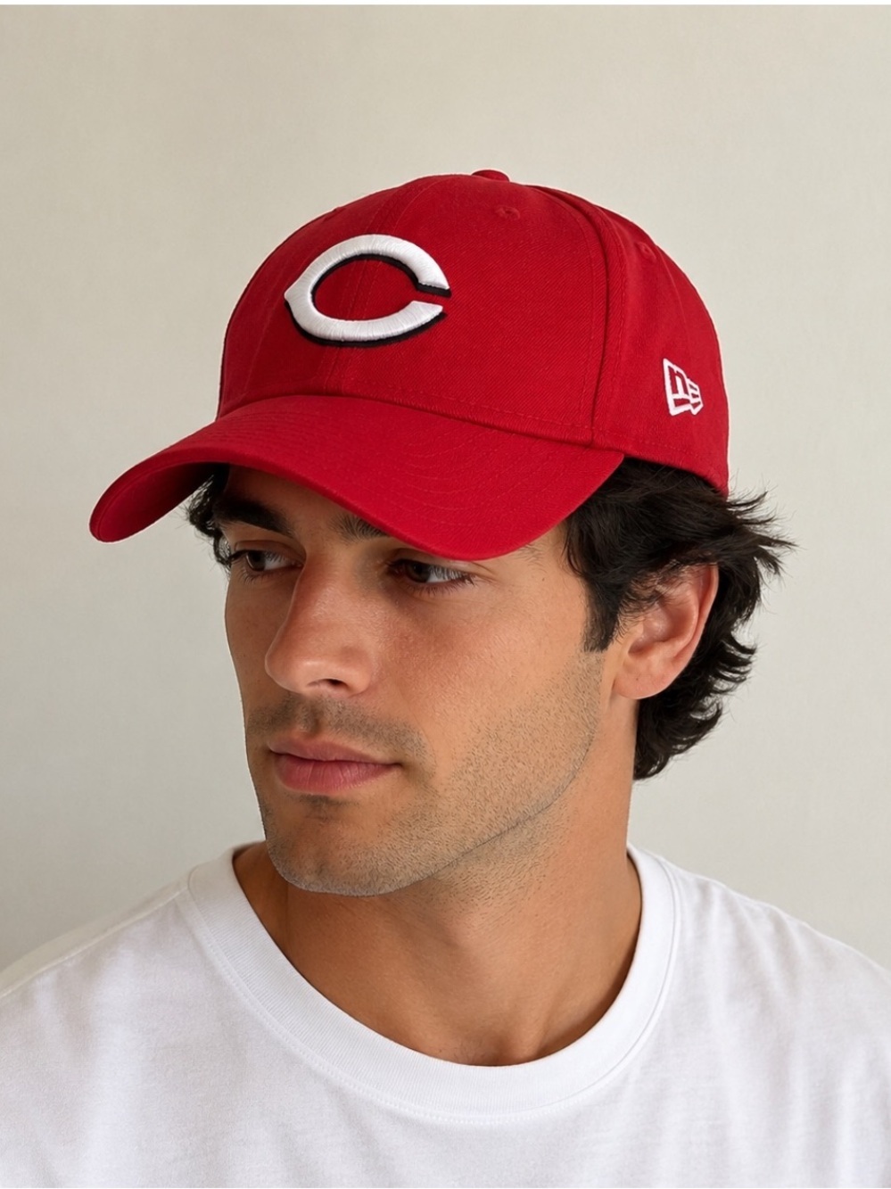 New Era 39THIRTY Stretch Fit Cincinnati Red 'C' Red Baseball Cap Size M/L